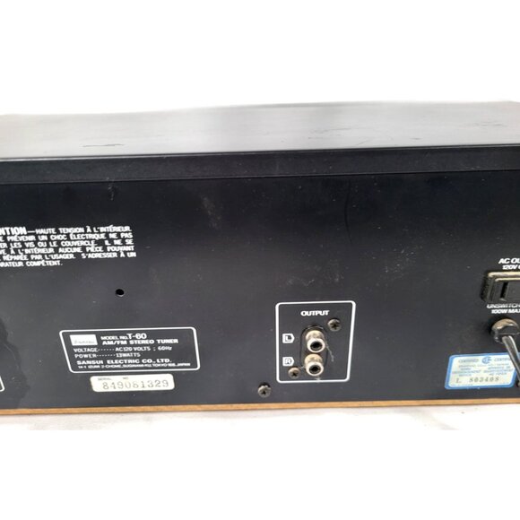Vintage Sansui T-60 AM/FM Silver Face Stereo Tuner Untested Powers On - Picture 8 of 12